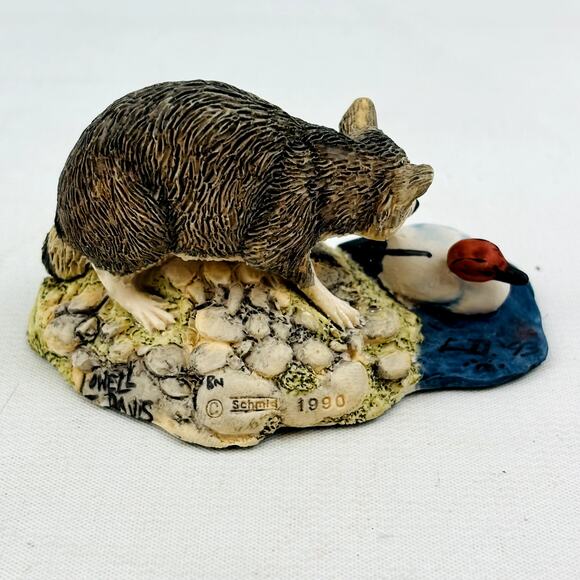 Washed Ashore Lowell Davis Schmid RFD America Figurine Racoon Duck Decoy‎ No Box - Picture 4 of 10